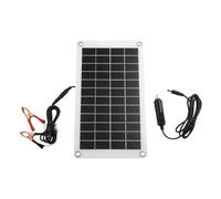 JoyousMall Cargador solar semiflexible de 30 W, 12 V, panel monocristalino con clips para mantenimiento de batería de coche, caravana, barco, motocicleta, resistente a la intemperie