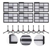 JoyousMall Cepillos laterales y filtros para eufy E25 para Omni y E28 para aspiradora Omni Robot, paquete de 8 cepillos con 6 filtros HEPA kit de repuesto