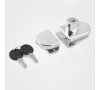 JoyousMall Cerradura de puerta de cristal sin taladro, cerradura de gabinete individual de aleación de zinc con llaves para vitrina de 5 a 8 mm de grosor, instalación sin perforaciones