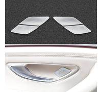 JoyousMall Cubierta de botón de bloqueo de puerta para Mercedes Benz, para Clase GLC X253 W205 W213 Adhesivo ABS plateado para Clase C E 2015-2019, borde cromado