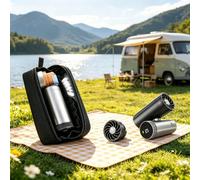 JoyousMall Funda de transporte para ventilador personal Shark ChillPill FA02X, organizador de bolsa de almacenamiento de viaje de nailon impermeable 3 en 1 con interior acolchado para cables y