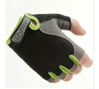 JoyousMall Guantes de ciclismo de verano con tela de malla transpirable, diseño de medio dedo para mayor comodidad y mitigación de golpes (L, negro y verde)