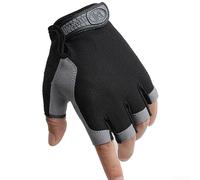 JoyousMall Guantes de ciclismo de verano con tela de malla transpirable, diseño de medio dedo para mayor comodidad y mitigación de golpes (M negro)