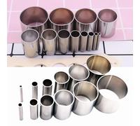 JoyousMall Juego de 12 perforadores huecos de acero inoxidable, cortadores redondos de arcilla de 3 a 32 mm con estuche de almacenamiento para cerámica, escultura, flores de papel, decoración de