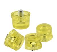JoyousMall Juego de 4 cabezales de martillo, cabeza redonda de goma, repuesto de 25 mm, 30 mm, 35 mm, 40 mm, accesorios de martillo amarillo para trabajos de reparación