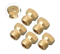 JoyousMall Juego de 5 boquillas de latón para cocina de gas para conversión de GLP a gas natural, inyectores de rosca M6 x 0,75 con tamaños 0,73/0,97/1,15/1,35 mm para estufas de 5 quemadores