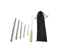 JoyousMall Juego de 6 herramientas de empalme de cuerda con varilla de empuje, 5 tamaños de acero inoxidable para cuerda de cabrestante trenzada, cuerda de paracaídas, línea de vela DIY y reparación