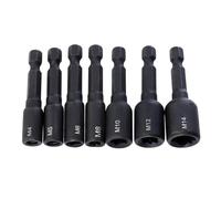 JoyousMall Juego de 7 adaptadores de llave de rosca, vástago hexagonal de 1/4 pulgadas para grifos M4-M14, portabrocas de aleación de acero para hacer moldes, reparación de automóviles y mantenimiento