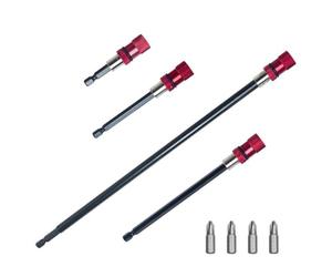 JoyousMall Juego de extensión de brocas magnéticas, 4 piezas, adaptador de vástago hexagonal resistente, kit de destornillador de tuerca de acero para proyectos de bricolaje y uso de herramientas