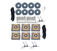 JoyousMall Kit de repuesto para aspiradora Eufy X10 Pro para robot omni: 2 cepillos principales, 6 cepillos laterales, 4 filtros, 8 paños de fregona, 6 bolsas de polvo y herramientas de limpieza