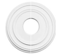 JoyousMall Medallón redondo de techo de poliuretano de 12 pulgadas, placa decorativa para ventiladores de techo y lámparas, roseta ligera resistente a abolladuras a agujeros, color blanco