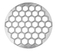JoyousMall Molde para hacer albóndigas de 37 agujeros, prensa de raviolis de aleación de aluminio para calcomanías caseras, Won Ton, empanadas, fácil de limpiar y almacenar, plateado, 250 x 20 mm