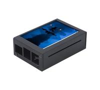 JoyousMall Pantalla táctil de 3.5 pulgadas para Raspberry Pi 5/4/3, 480 x 320 60 FPS TFT LCD con funda ABS, ventilador de refrigeración activa y lápiz capacitivo, color negro