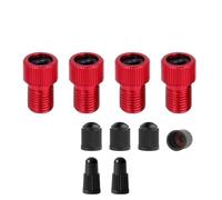JoyousMall Paquete de 4 adaptadores Presta a válvula, convertidores de neumáticos de bicicleta de aleación de aluminio con anillos de sellado para inflado de bicicleta de carretera y montaña, color