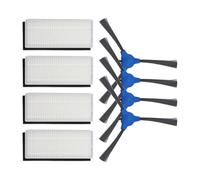JoyousMall Paquete de 4 cepillos laterales compatibles con aspiradora robot Venga RVC 3000 BS y RVC 3001, piezas de repuesto lavables para limpieza profunda de alfombras