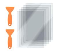 JoyousMall Paquete de 5 láminas FEP para impresora 3D, hojas transparentes de 140 x 200 x 0,1 mm, con 95 % de transmisión UV, resistente al calor (-240 °C a 205 °C), incluye 2 raspadores naranjas