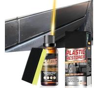 JoyousMall Revestimiento restaurador de plástico para coche, 50 ml, para parachoques desteñidos, goma de vinilo, protección de brillo negro de larga duración contra los rayos UV con esponja