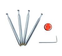 JoyousMall Tapa de condensador de aleación de aluminio para antena PAC12 JPC12, extiende el rango a 300 mm, reduce el ruido, longitud plegada compacta de 88 mm con cable superior, color plateado