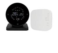 JoyousMall Termostato inteligente inalámbrico con pantalla táctil LCD, controlador de temperatura RF433 para caldera de gas y calefacción de agua, para control remoto de aplicación Tuya, color negro