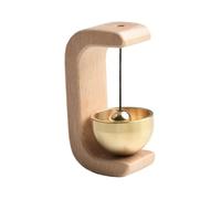 JoyousMall Timbre de viento para puerta de cobre puro hecho a mano con anillo, hecho a mano para decoración de entrada del hogar, adorno de recordatorio de sonido relajante, color plateado