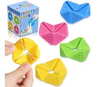 JoyPlus 4 Piezas Fidget Toys Piedra Sensorial, Cubo Sensorial de Silicona con Texturas, Juguetes Antiestres para TDAH y Autismo, Juguete Sensorial de Descompresión para Concentrarse para Niños Adultos