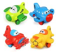 JoyPlus Coche de Juguete para Niños 2 Años, 4 Piezas Vehículos de Juguete para Niños, Coche de Juguete de Avión de Dibujos Animados, Camiones De Juguete de Educación Regalos para Recién Nacido