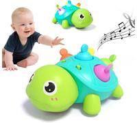 JoyPlus Juguetes Bebes 6-12 Meses, Tortuga Musical Juguetes Gateo para Niños 1 Año, Interactivo Juguetes para Gatear con Luces y Sonidos, Elefante Interactivo Juguetes Niños 1 Año, Regalos Originales