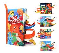 JoyPlus Libros Bebes 0-12 Meses, Libros de Tela Suave para bebés con Espejo,Libro Interactivo Texturas Bebe,Animales Libro Sensorial Suave de Actividades para Bebé Recien Nacido (Mundo de Dinosaurios)