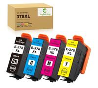 JoyPrinting 378XL,Cartuchos de tinta para Epson 378 378XL, color negro, cian, magenta, para trabajo en Epson Expression Photo XP-8500 XP-8505 XP-8600 XP-8605 XP-8700 XP-15000, paquete de 4 unidades)