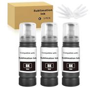 JoyPrinting Tinta de sublimación compatible con impresoras 2810 1810 2710 2714 2711 2726 ET-2850 2830 2815 2820 2856 2750 2700 2811 Impresora de transferencia de calor en tazas camisetas (3 negras)