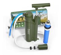 Joypur Filtro de agua para exteriores, con filtro RO, purificador de agua para exteriores con capacidad de filtro de 10.000 L, filtro de agua potable para camping, senderismo, emergencias, etc. (verde