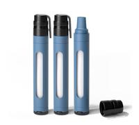 Joypur Filtro de Agua Portátil de 0.01µm con Ventana Visible, Purificador para Acampar y Senderismo, Filtro Personal Ligero de 50g para Mochila, Supervivencia y Viajes(Azul * 3)