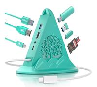 JoyReken Adaptador multipuerto USB C HUB con HDMI 4K a 30Hz, 100W PD, lector de tarjetas SD/TF, 5 Gbps 3 x USB-A y 1 USB-C 3.0, hub USB C 8 en 1 de árbol RGB, base para MacBook Air, iPad, iPhone 16