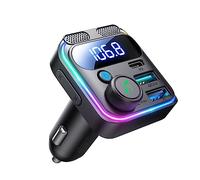 JOYROOM 81W Transmisor FM Bluetooth Coche,【Bass Pesados & Estéreo Hi-Fi】 Manos Libres Coche Bluetooth,【45W PD & 36W QC】 Adaptador Radio Mechero, Bloetooth & Disco U