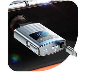 JOYROOM 90W Transmisor FM Bluetooth 6.0 Coche, 【100cm Cable Retráctil】 2026 Manos Libres 24V/12V Cargador Coche Carga Rápida, AccesoriosCoche Interior para iPhone 17/Samsung S26
