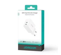 Joyroom jr-tcf12 - cargador de 20 w de doble puerto 2c, color blanco