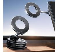 JOYROOM Soporte Móvil Coche-con Ventosa Modelo 2025,Soporte Movil Coche iman[24 Imanes XN55 & Gel Superfuerte],Accesorios Coche Brazo Metálico Ajustable 360° para iPhone 17-12,Reutilizable y Lavable