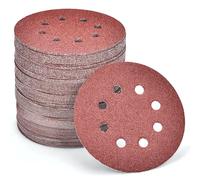 JOYSAL 104 Piezas Discos para lijas 125mm, 40/60/ 80/120/ 180/240/ 320/400/ 600 Granos lija circular con 8 Agujeros para Lijadora Excéntrica y Lijadora Orbital