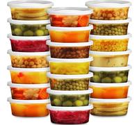 JoyServe Contenedores de alimentos Deli con tapas, 8 oz 60 juegos, Ideal para alimentos, comida para llevar, preparación de comidas, Contenedores transparentes pequeños y duraderos de 1 taza a granel