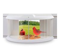 JOYSEUS Comedero para pájaros con Ventana de visión Clara de 180°, Duradero y Elegante, comedero para pájaros en la Ventana para observar pájaros, Abraza la Delicia del comedero para pájaros.