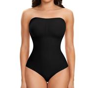 Joyshaper Body Sin Tirantes Tanga Corsé Control de Barriga Shapewear Para Mujer - Negro M