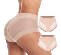 JOYSHAPER Paquete de 2 bragas moldeadoras para mujer, control de abdomen, ropa interior de compresión sin costuras, levantador de glúteos, moldeador de cuerpo, Desnudo y piel, M