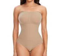 Joyshaper Shapewear Body moldeador para mujer, sin tirantes, tanga, moldeador, corsé, control de barriga, body moldeador, tanga, corsé, silueta, moldeador, beige, M