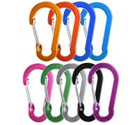 JOYSKY 9 unidades de mosquetones pequeños para exteriores, mosquetón multicolor, mini mosquetón, 5 cm, aluminio, para exteriores, camping, hogar, senderismo, ideal para la vida cotidiana y al aire