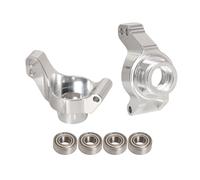 JOYSOG Copa de dirección de metal para Tamiya 1/10 Fighter NXGEN DT-04 RC Car Front / Rear Steering Block Parts (Silver & Rear Steering Cup)