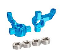 JOYSOG Copa de dirección de metal para Tamiya 1/10 Fighter NXGEN DT-04 RC Car Front / Rear Steering Block Parts (Azul y Copa de dirección delantera)