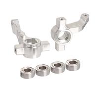 JOYSOG Copa de dirección de metal para Tamiya 1/10 Fighter NXGEN DT-04 RC Car Front / Rear Steering Block Parts (Silver & Front Steering Cup)