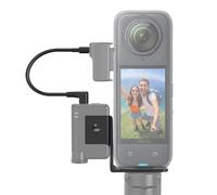 JOYSOG Soporte de extensión de zapata fría para micrófono Insta360 X4/X3/ONE X2 con cable de audio