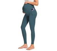 JOYSPELS Leggings de Maternidad sobre el Vientre con Bolsillos no Transparentes para Entrenamiento y Embarazo, Azul petróleo, S
