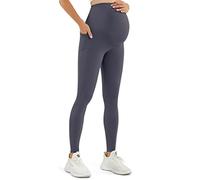 JOYSPELS Leggings de Maternidad sobre el Vientre con Bolsillos Que no se transparentan, Leggings de Embarazo, Gris-1, M